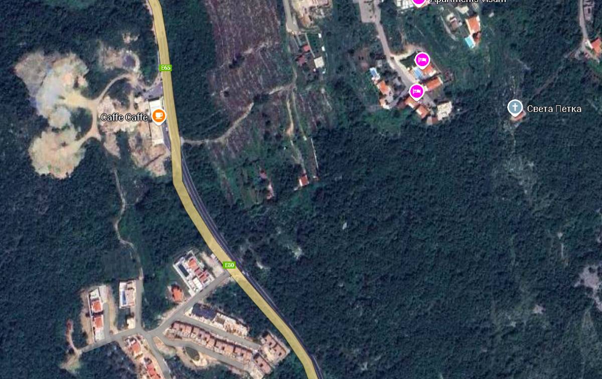 Budva, Blizikuće, urbanizovani plac 460m²